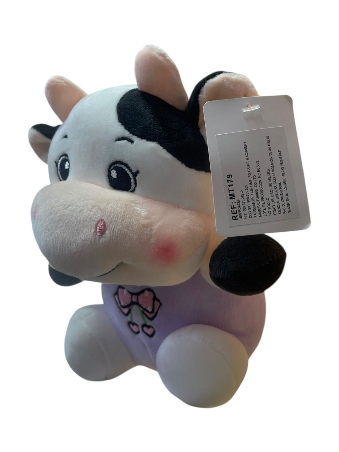 Peluche Vaca Con Camisa Morada