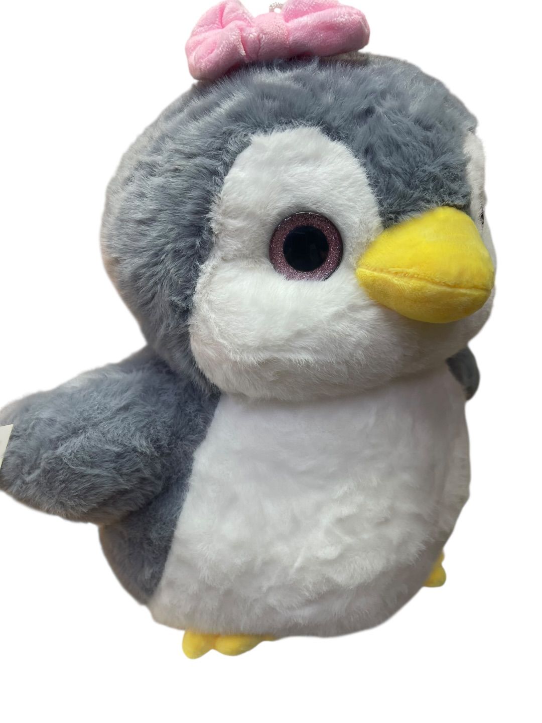 Peluche Pinguino Con Moño Rosa