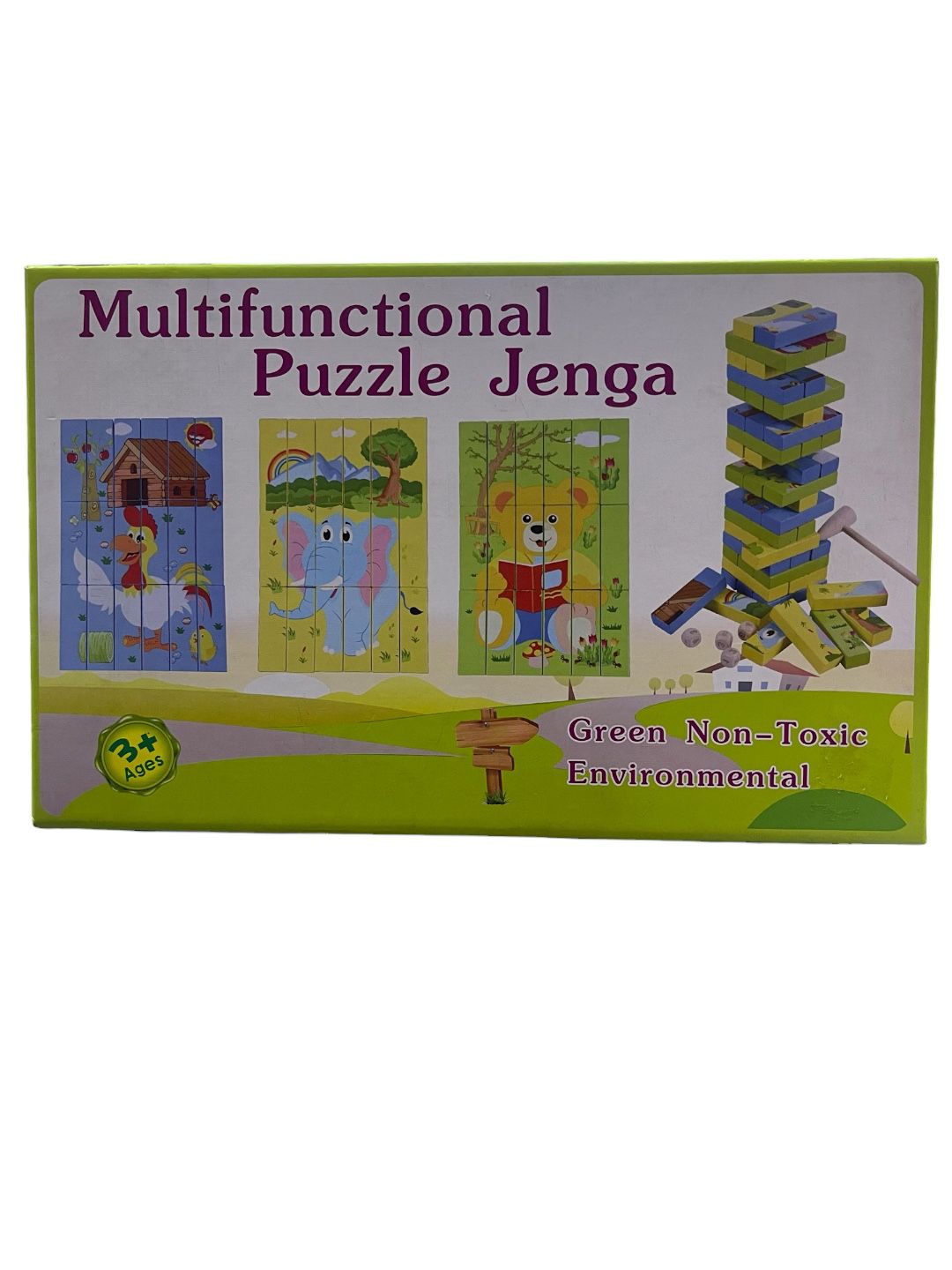 Juego De Mesa  Jenga Infantil y Puzzle Multifuncional