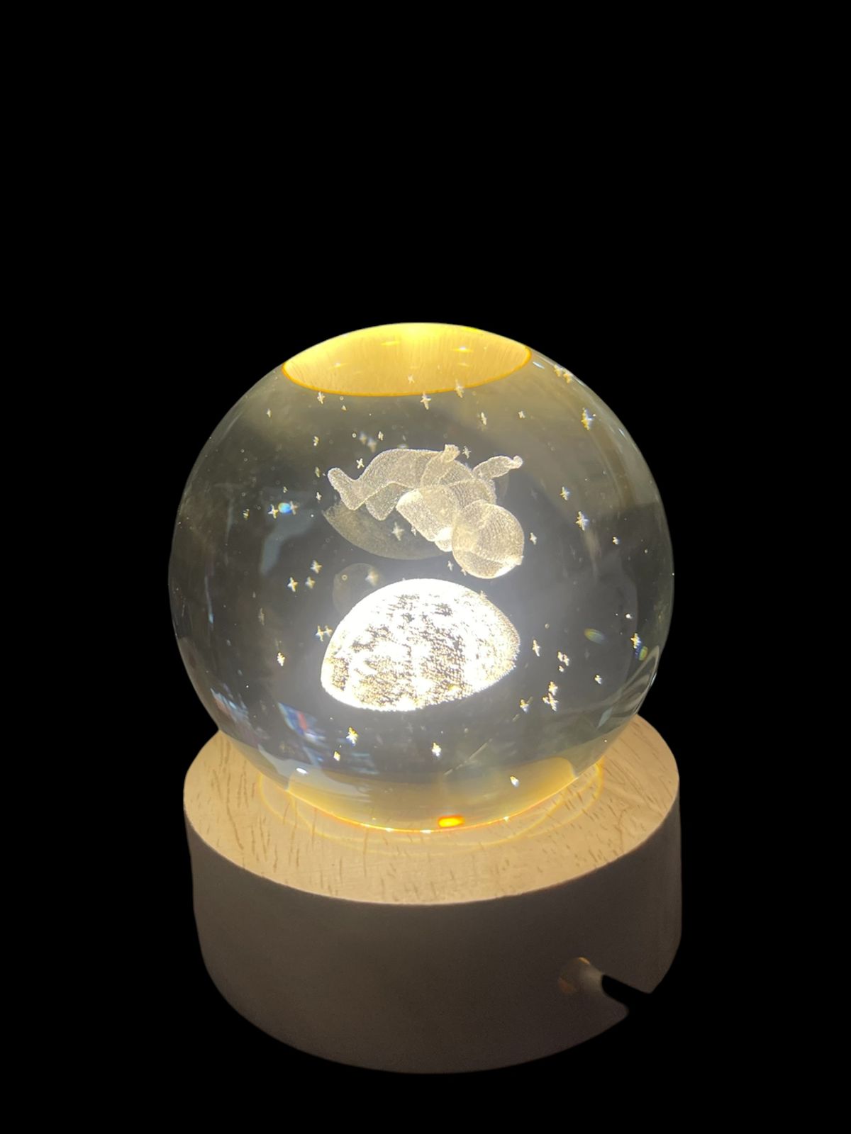 Lampara Bola De Crital 3D Astronauta