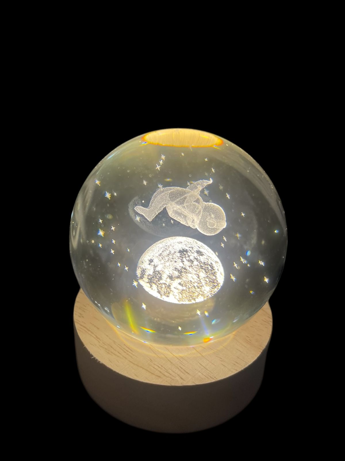 Lampara Bola De Crital 3D Astronauta