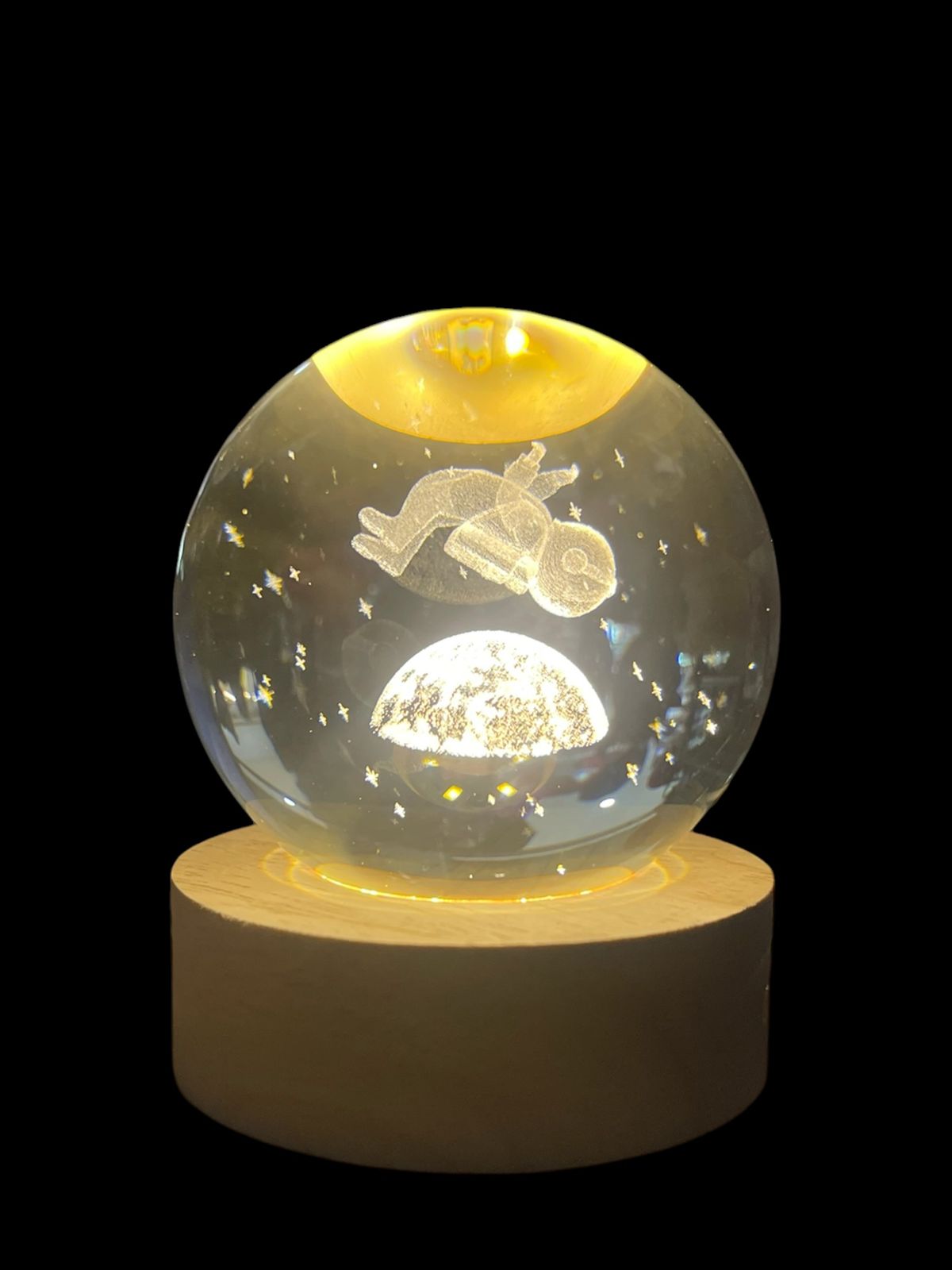 Lampara Bola De Crital 3D Astronauta